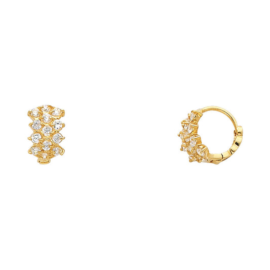 14KY CZ Huggies Earrings