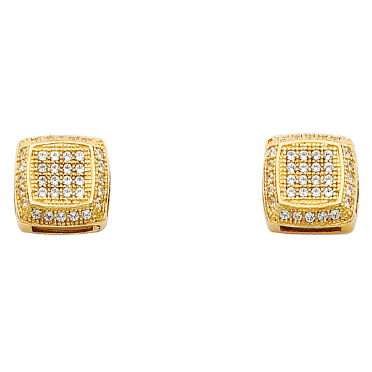 14KY Square CZ Earrings